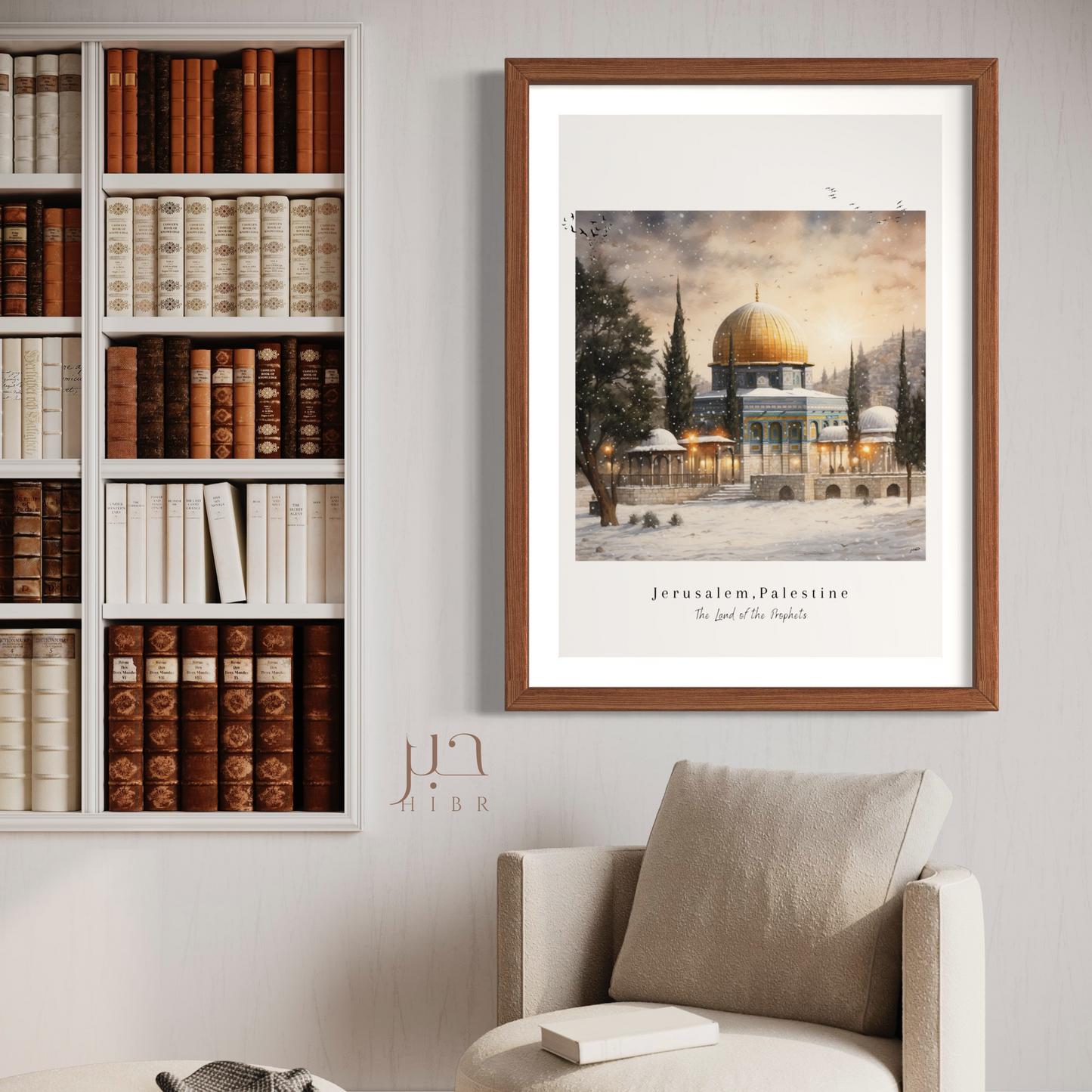 Snow-Kissed Sanctity: Al Aqsa Watercolour Painting