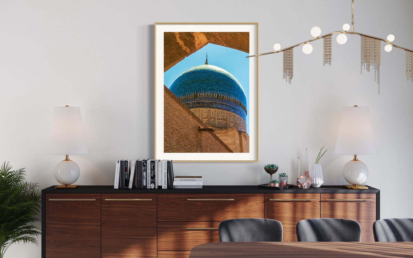 Golden and Blue: Mosque Print