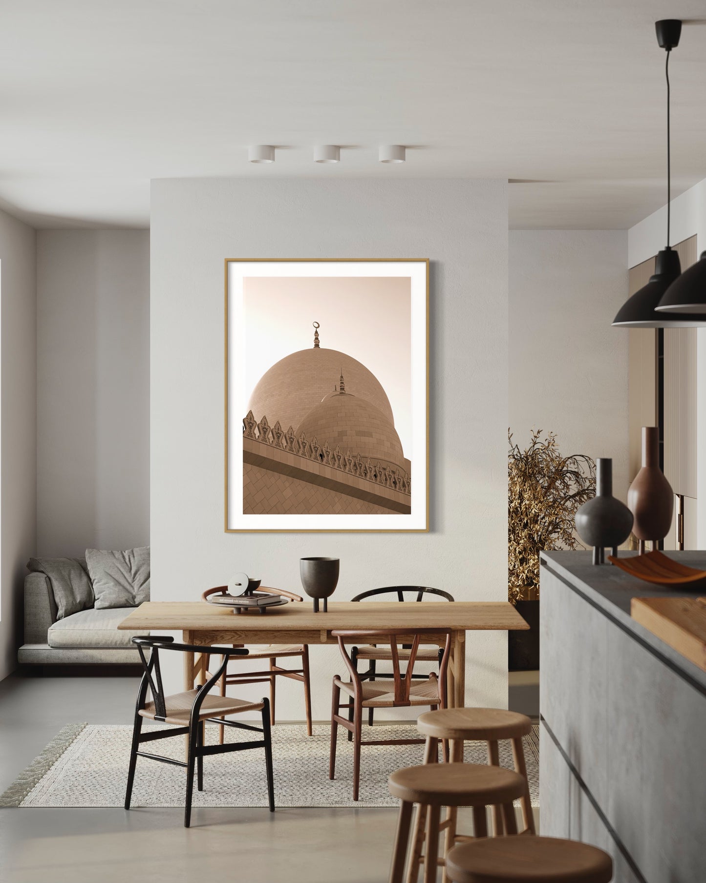 Serenity in Neutrals: Mosque Dome Print
