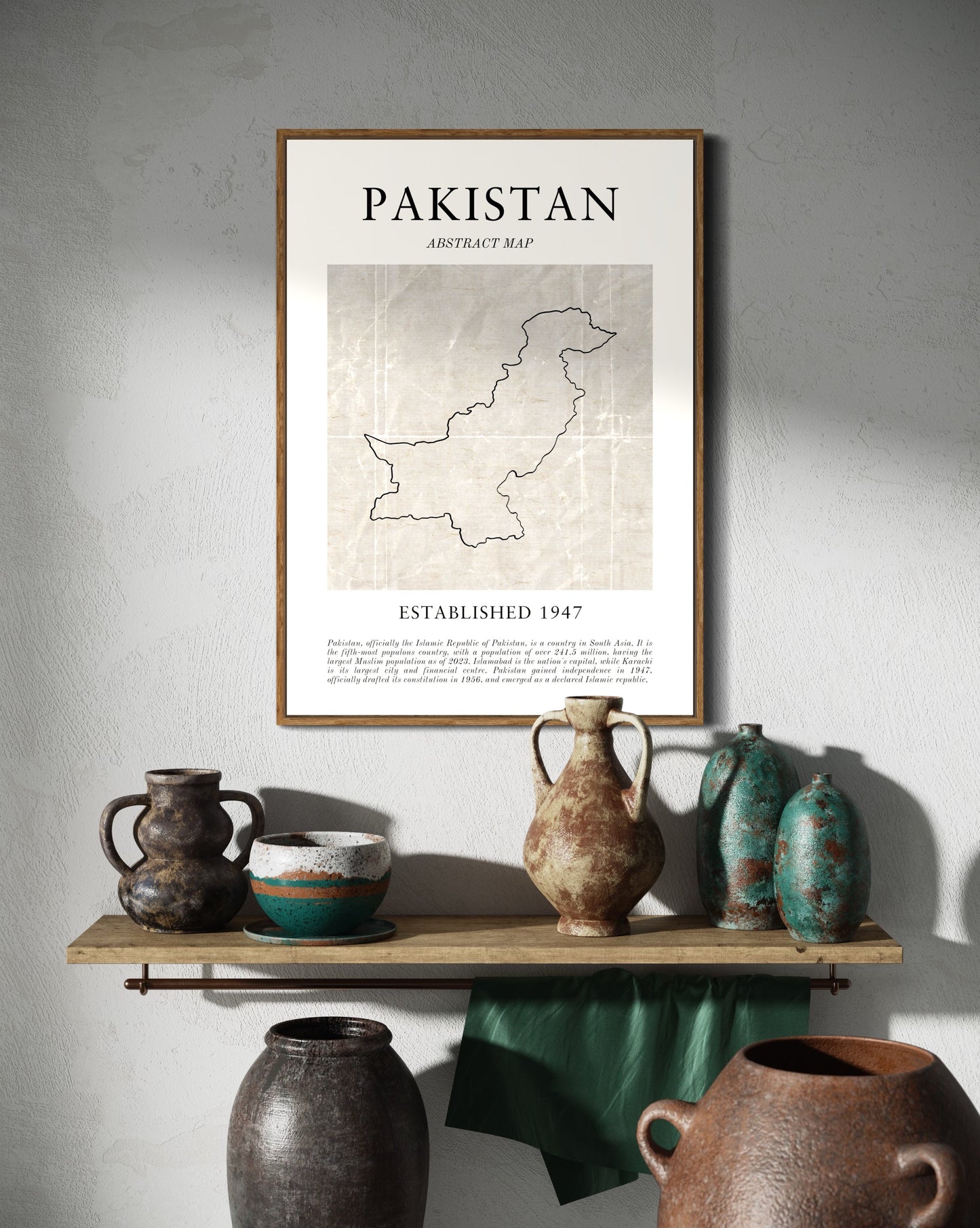 Pakistan | Abstract Map Print