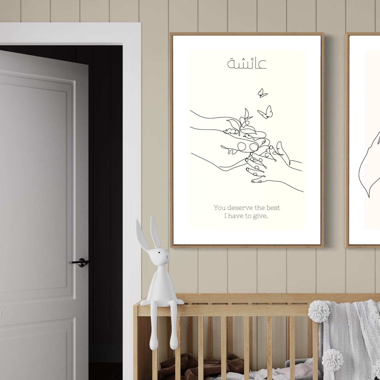 Blooming Love: Personalised Line Art Print of Mother's Hands and Baby's Grasp