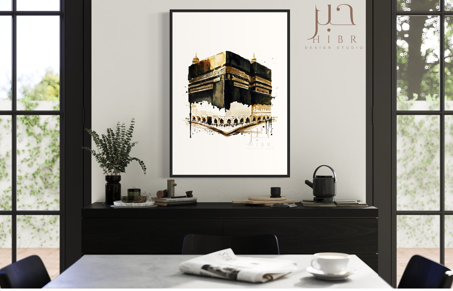 Kabah Majesty: A Watercolour Print of the Holiest Site"