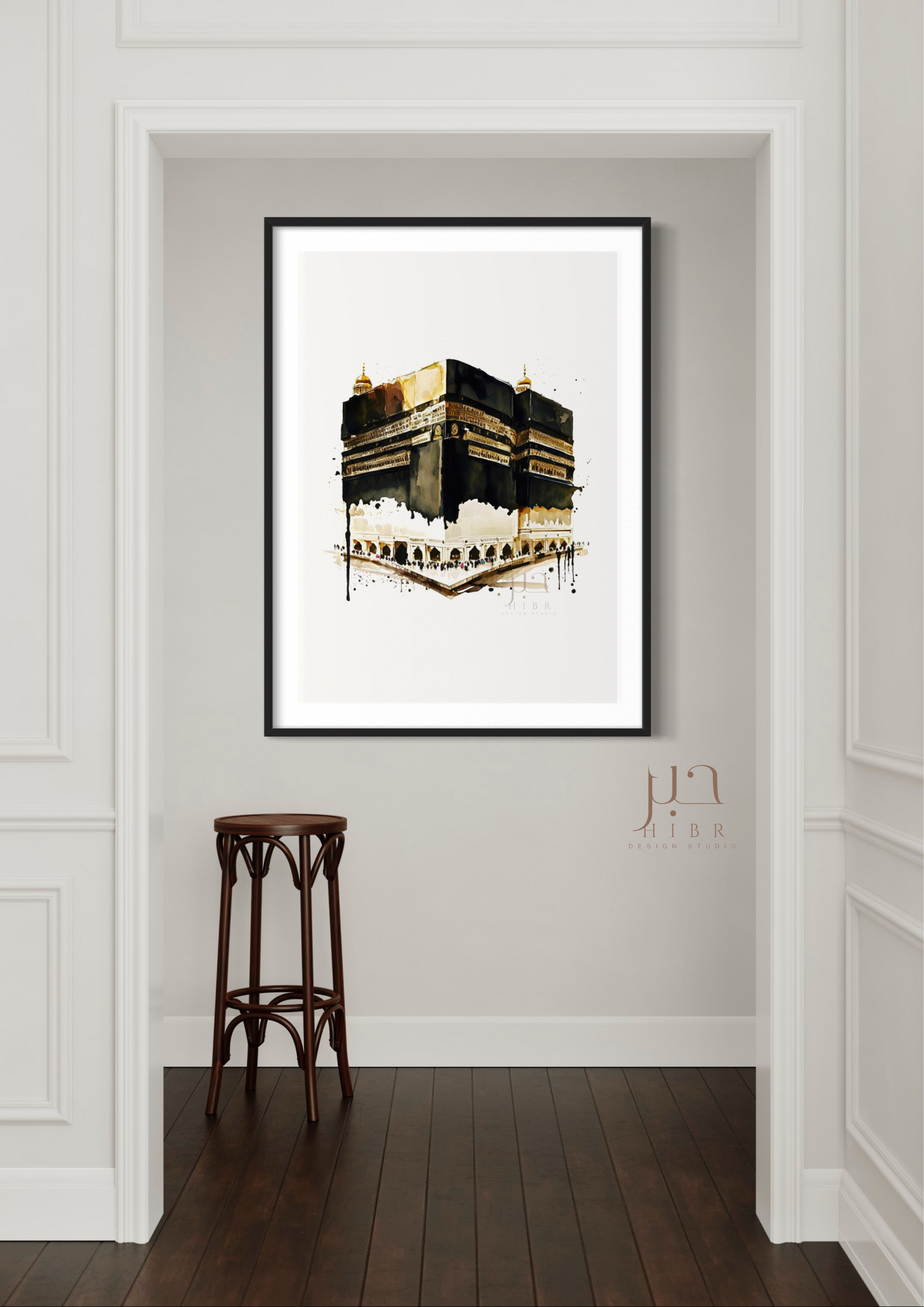Kabah Majesty: A Watercolour Print of the Holiest Site"